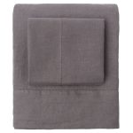 Grey Belgian Flax Linen Fitted Sheet